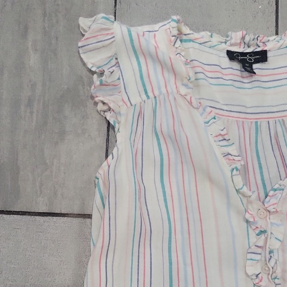Jessica Simpson Multicolor Striped Blouse - Picture 4 of 5